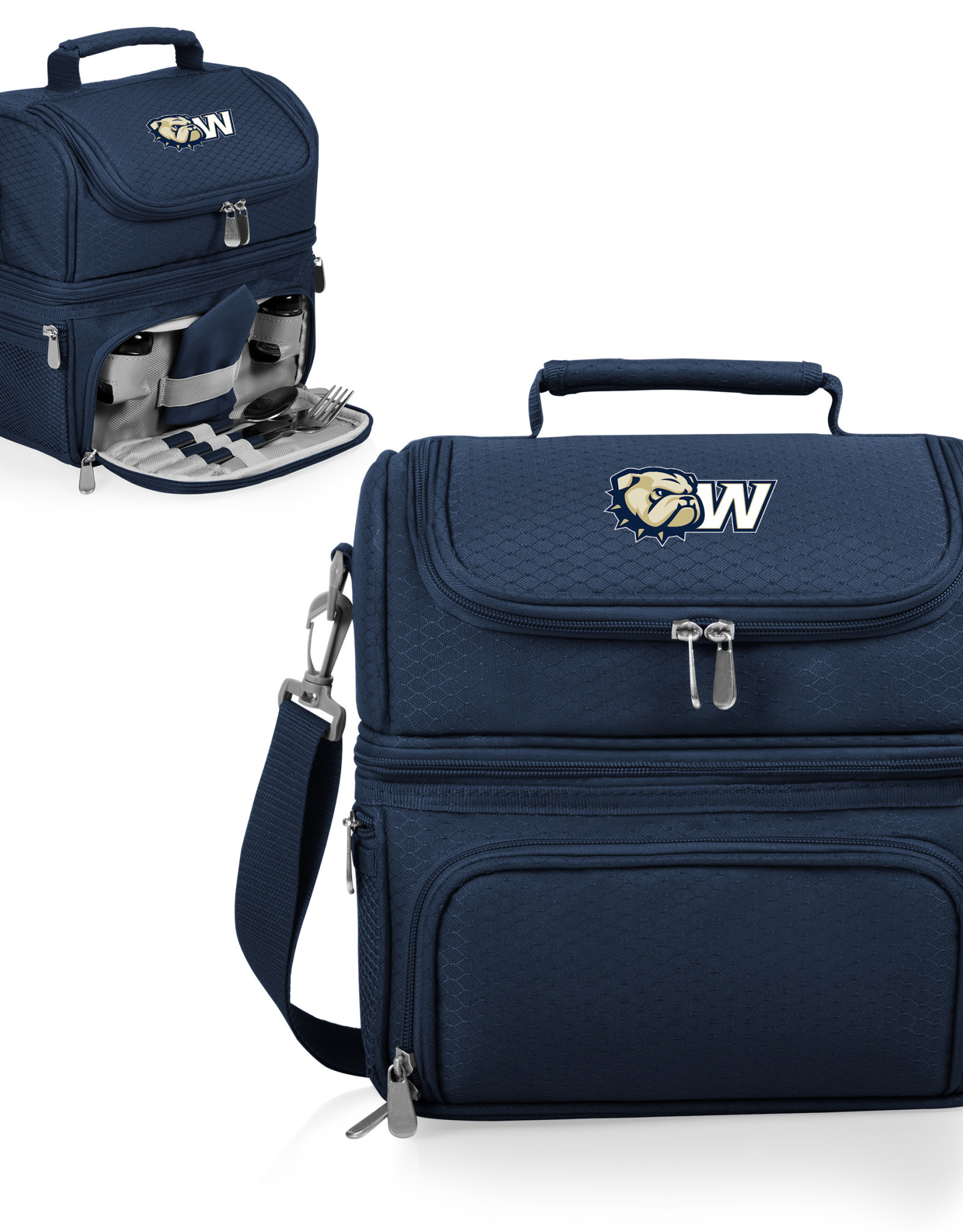 Picnic Time DROP SHIP ONLY  Navy Dog Head W  Pranzo Lunch Cooler Bag (ONLINE ONLY)
