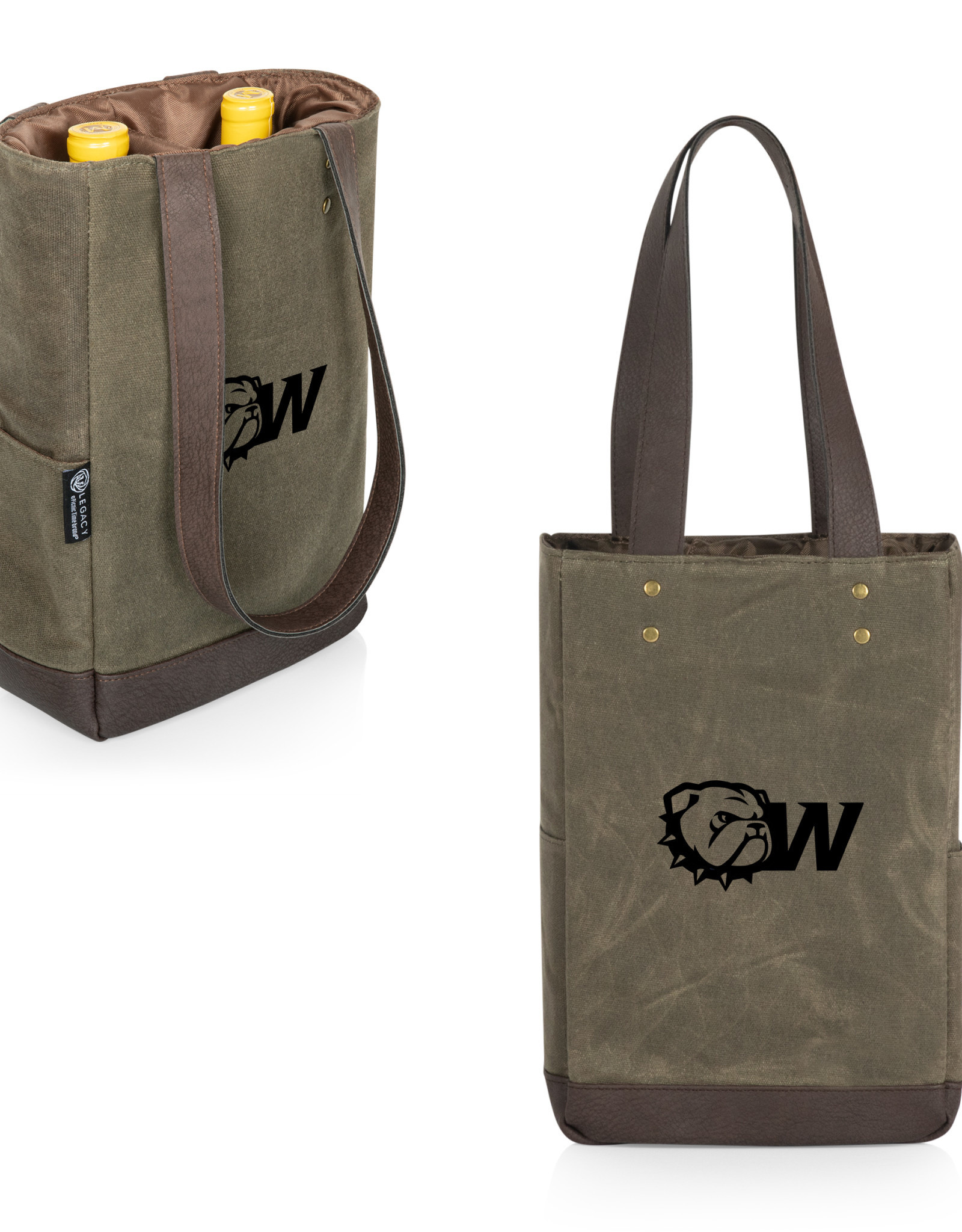 Picnic Time DROP SHIP ONLY  Dark Khaki  Dog Head W 2 Bottle Insulated Wine Cooler Bag (ONLINE ONLY)