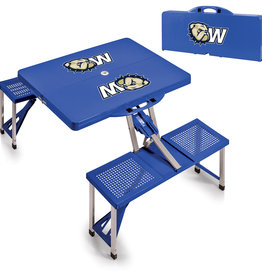 Picnic Time DROP SHIP ONLY  Royal Blue Dog Head W Picnic Table Portable Folding Table with Seats (ONLINE ONLY)