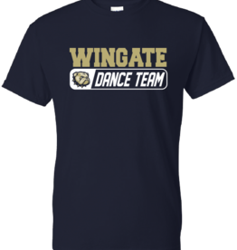 Gildan Wingate Dog Head Dance Team Navy Short Sleeve T Shirt