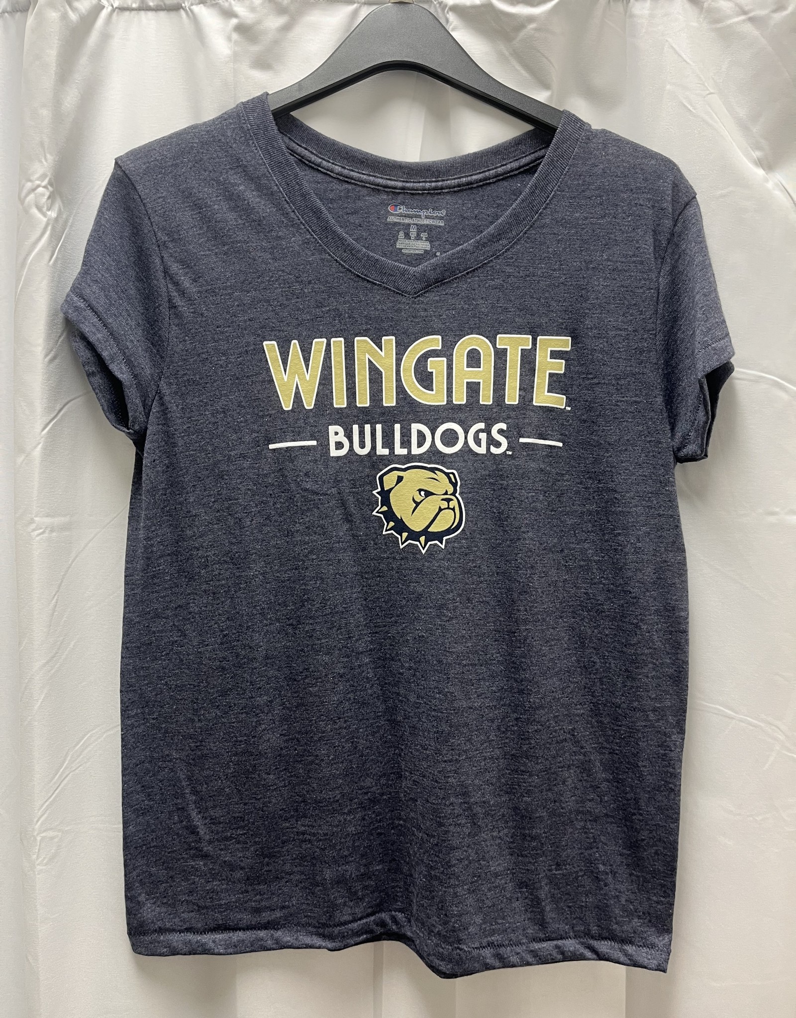 Champion Ladies Wingate University Dog Head Triblend Vneck Short Sleeve T Shirt