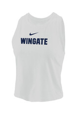 Nike White Ladies Wingate Drifit Cotton Crop Tank