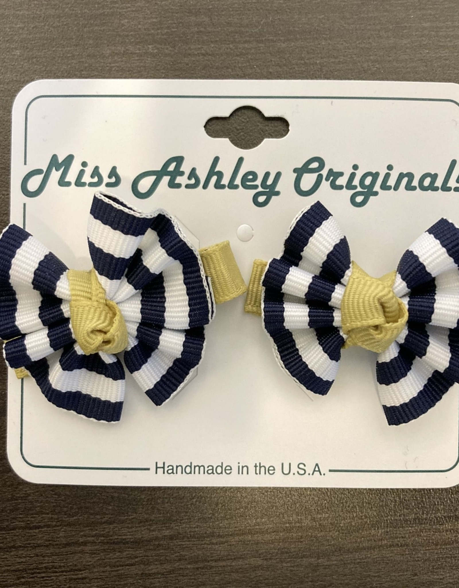 Miss Ashley Set of 2 Striped Gathered Clips