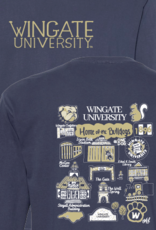 Comfort Colors Navy Wingate University Kenzie Short Sleeve T Shirt