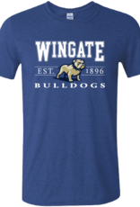 Gildan Soft Royal Wingate Full Standing Dog EST 1896 Bulldogs Short Sleeve T Shirt