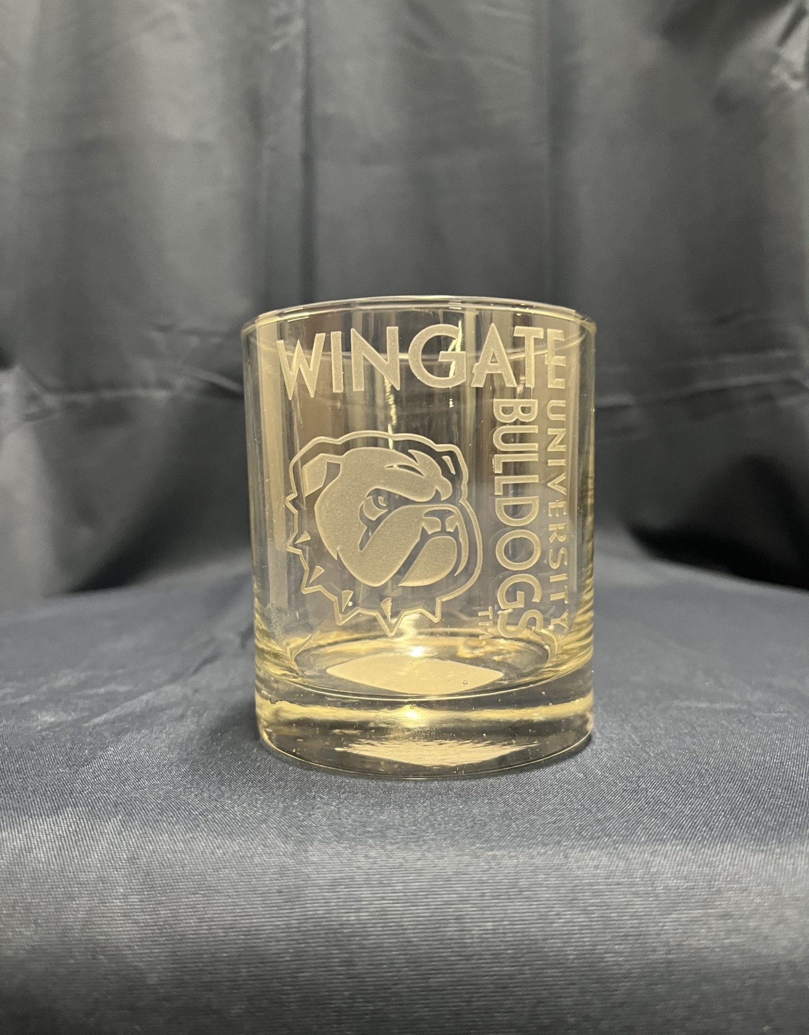 Spirit 12oz Wingate Bulldogs Est 1896 Dog Head Festival Ultra Engraved Double Old Fashioned Glass