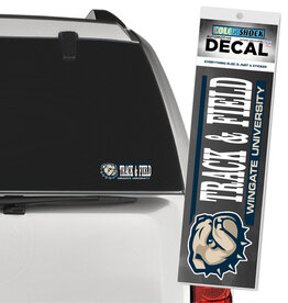 CDI 2" x 6" Dog Head Track and Field Over Wingate University Decal