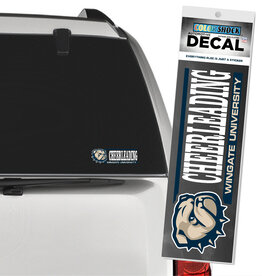 CDI 2" x 6" Dog Head Cheerleading Over Wingate University Decal