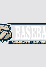 CDI 2" x 6" Dog Head Baseball Over Wingate University Decal