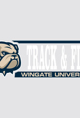 CDI 2" x 6" Dog Head Track and Field Over Wingate University Decal