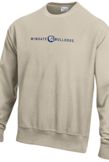 Champion Oatmeal Wingate Dog Head Bulldogs Embroidered Reverse Weave Crewneck Sweatshirt