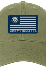 Legacy Moss Green EZA PVC Dog Head Wingate Bulldog Flag Unstructured Relaxed Twill Adjustable Hat