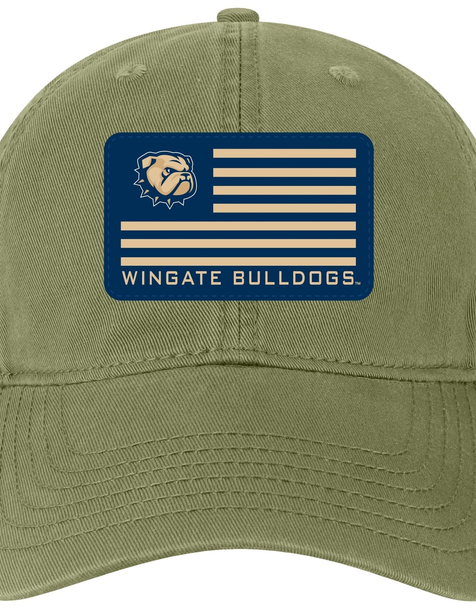 Legacy Moss Green EZA PVC Dog Head Wingate Bulldog Flag Unstructured Relaxed Twill Adjustable Hat