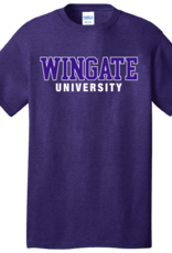 Gildan Heavy Cotton Purple Heather Wingate University Short Sleeve T Shirt