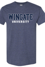 Gildan Heavy Cotton Navy Heather Wingate University Short Sleeve T Shirt