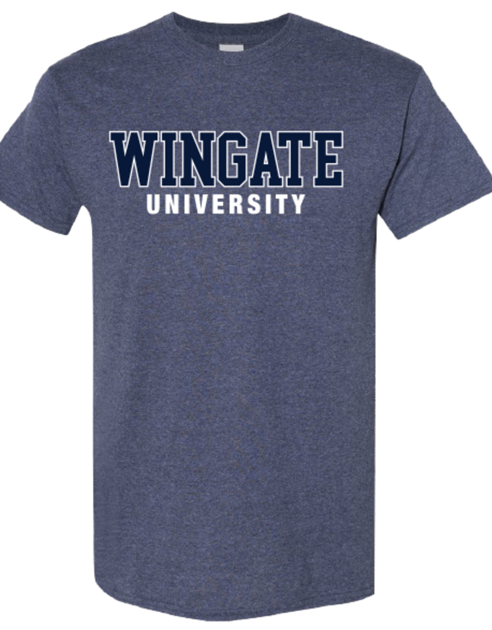 Gildan Heavy Cotton Navy Heather Wingate University Short Sleeve T Shirt