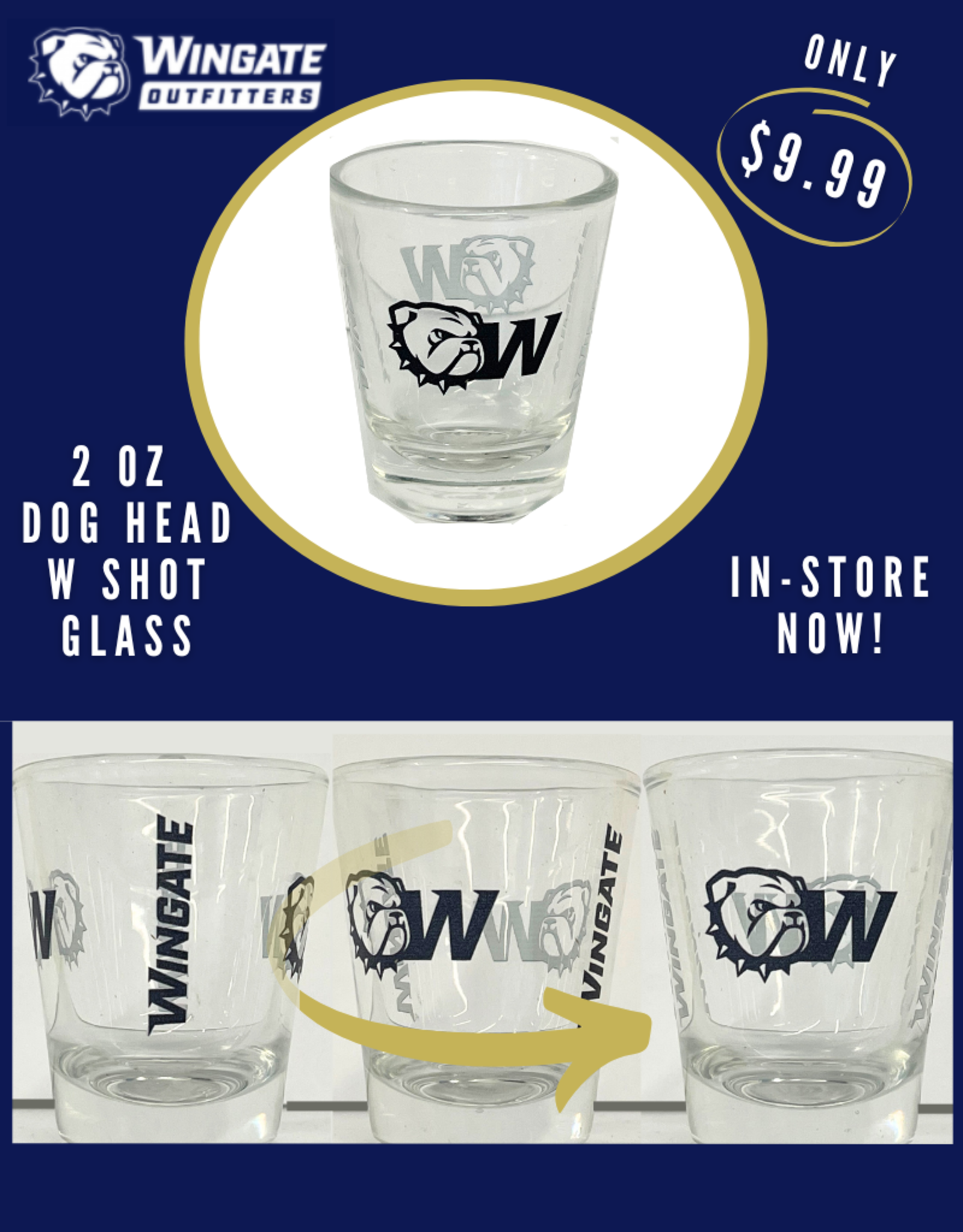 Logo Brands (PICK UP ONLY) 2oz Dog Head W Shot Glass