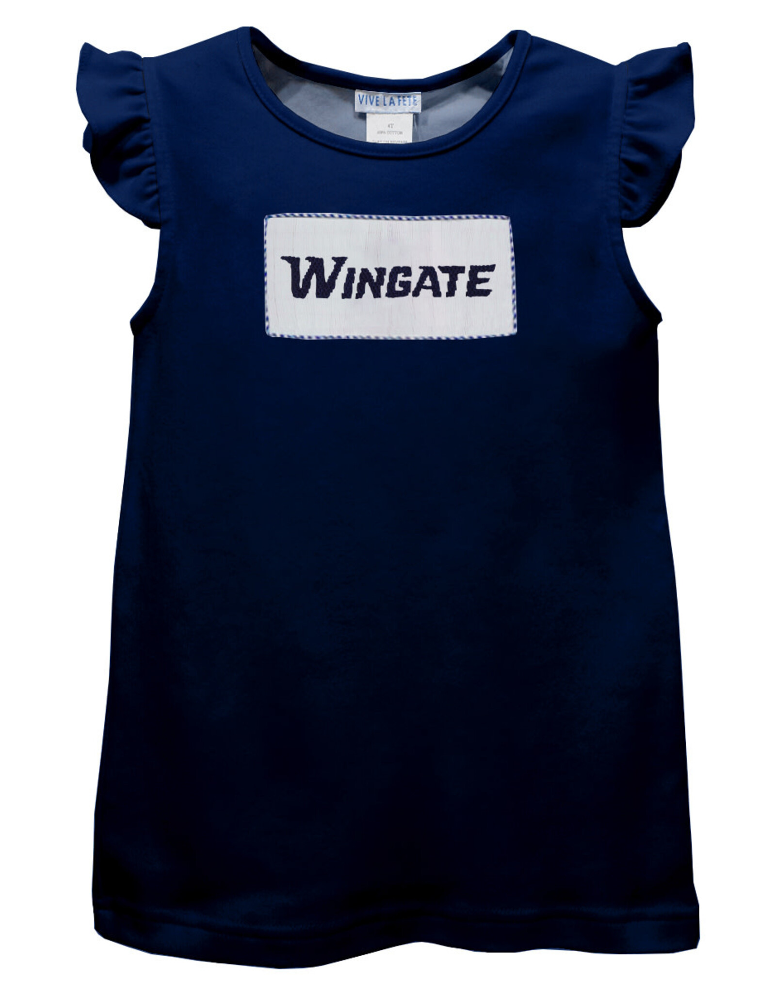 Vive La Fete Infant Navy Smocked Wingate Knit Angel Wing Short Sleeve T Shirt