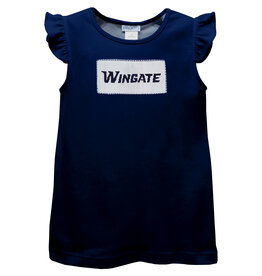 Vive La Fete Infant Navy Smocked Wingate Knit Angel Wing Short Sleeve T Shirt