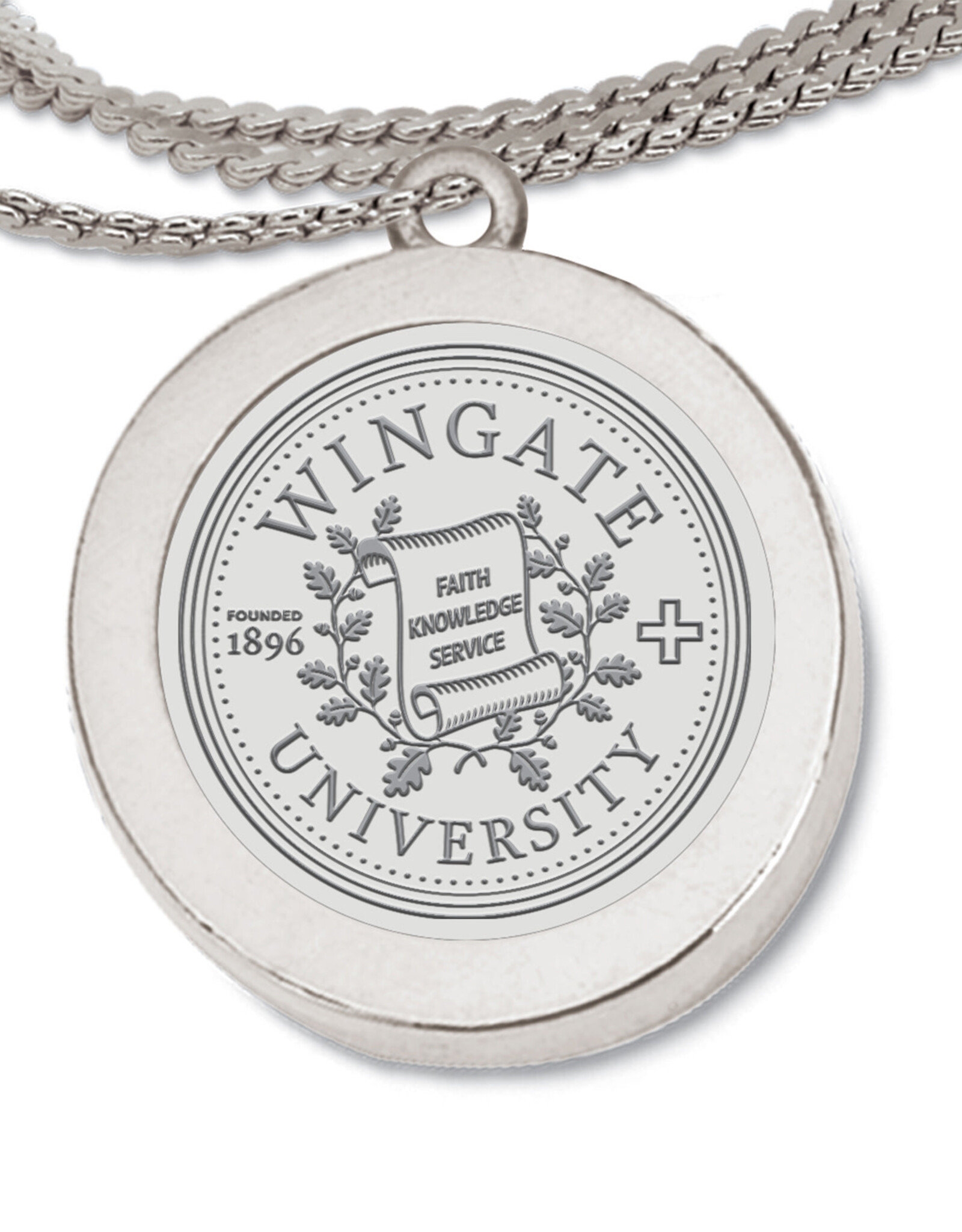 DROP SHIP ONLY Silver Wingate University Seal Pendant Necklace (ONLINE ONLY)