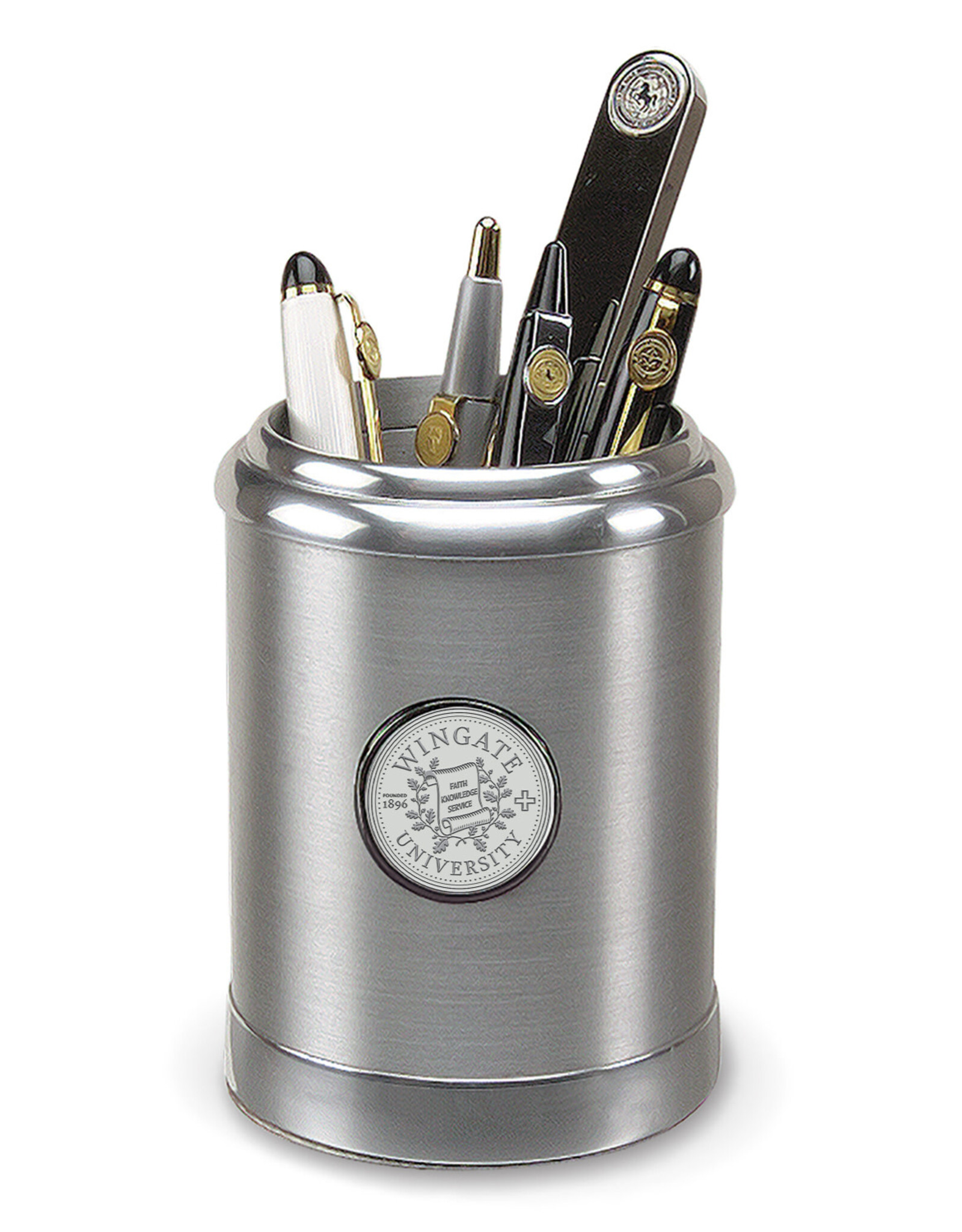 DROP SHIP ONLY Silver Wingate University Seal Pencil Caddy (ONLINE ONLY)