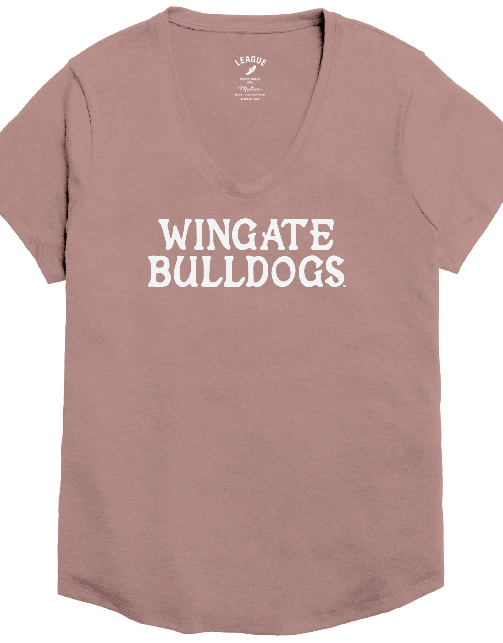 League Ladies Rose Wingate Bulldogs Triflex Voop Short Sleeve T Shirt