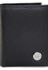 DROP SHIP ONLY Mens Black Leather Wallet with silver Wingate University Seal (ONLINE ONLY)