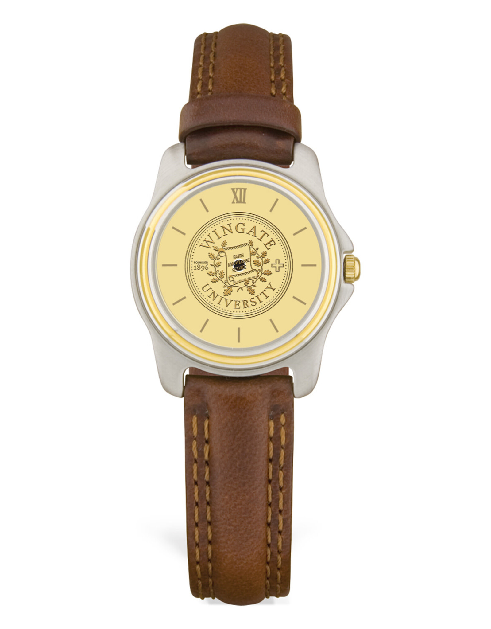 Copy of DROP SHIP ONLY Mens Brown Leather Wristwatch with Gold Wingate Seal Face (ONLINE ONLY)