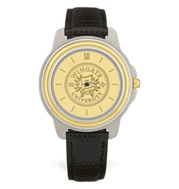 DROP SHIP ONLY Men's Brown Leather Wristwatch with Gold Wingate Seal Face (ONLINE ONLY)