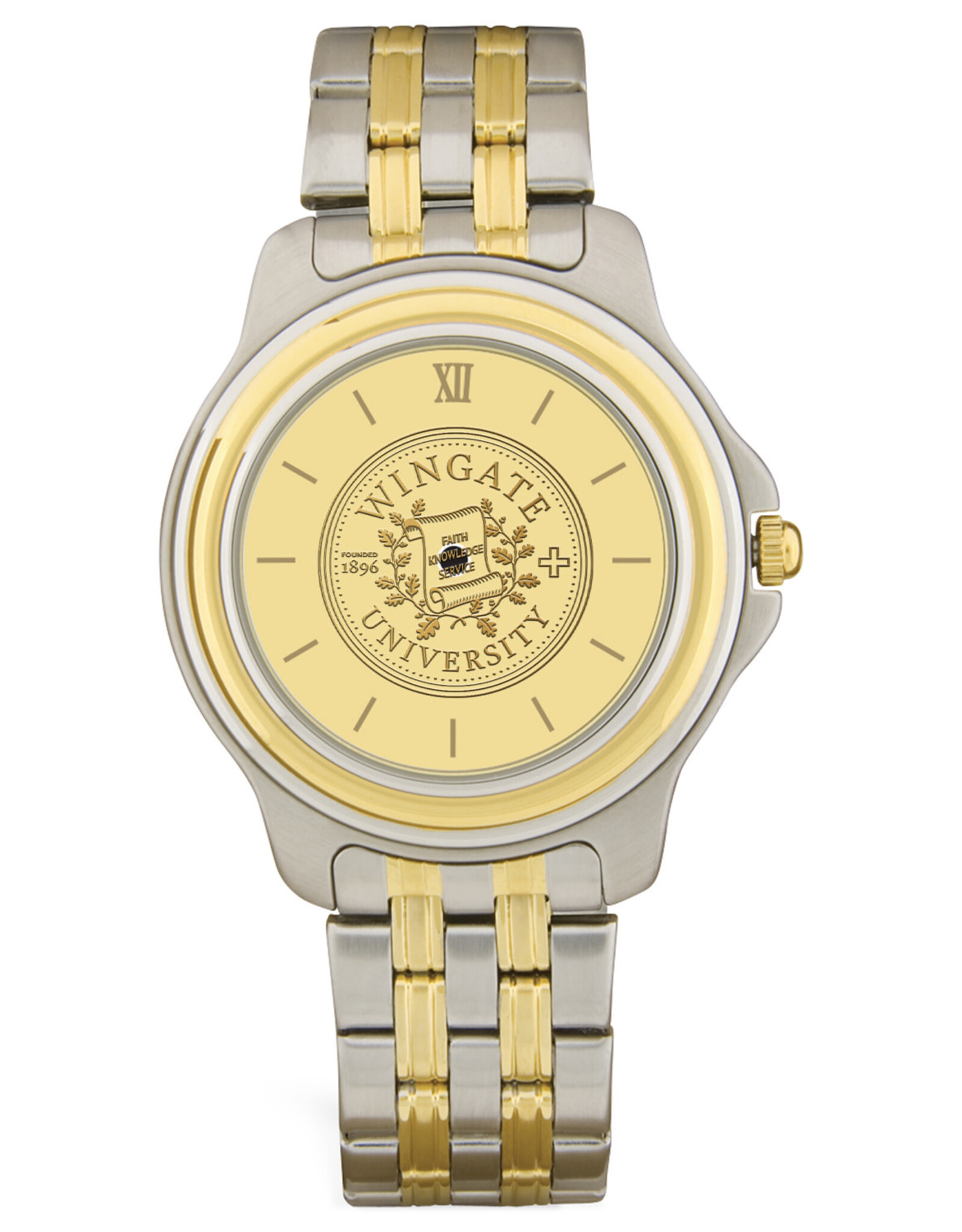 DROP SHIP ONLY Men's Two-tone Wristwatch with Gold Wingate Seal Face (ONLINE ONLY)