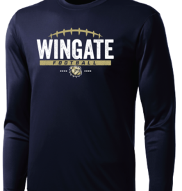 Navy Wingate Football Long Sleeve Drifit T Shirt