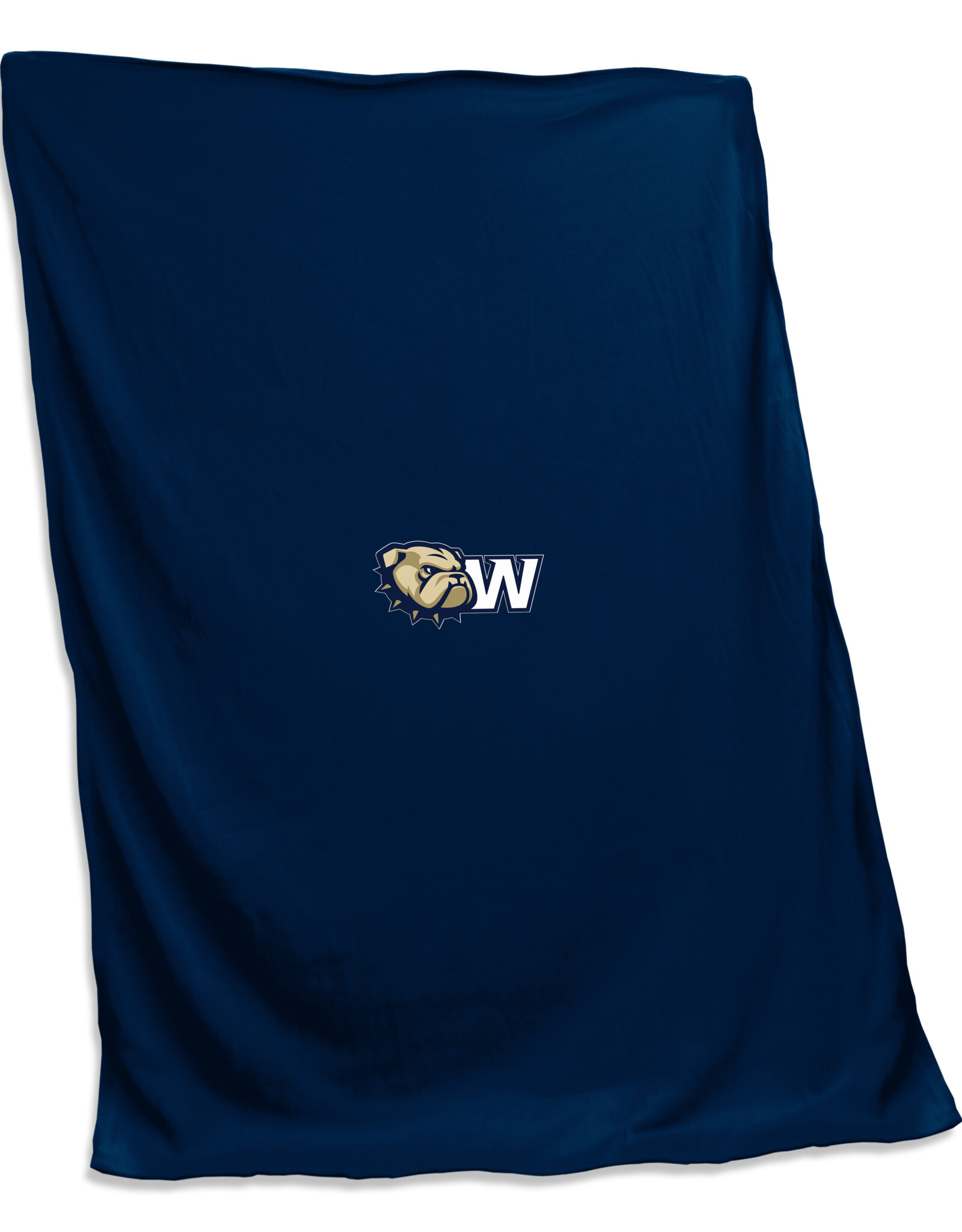 Logo Brands 54" x  84" Navy Dog Head W Tackle Twill Sweatshirt Blanket