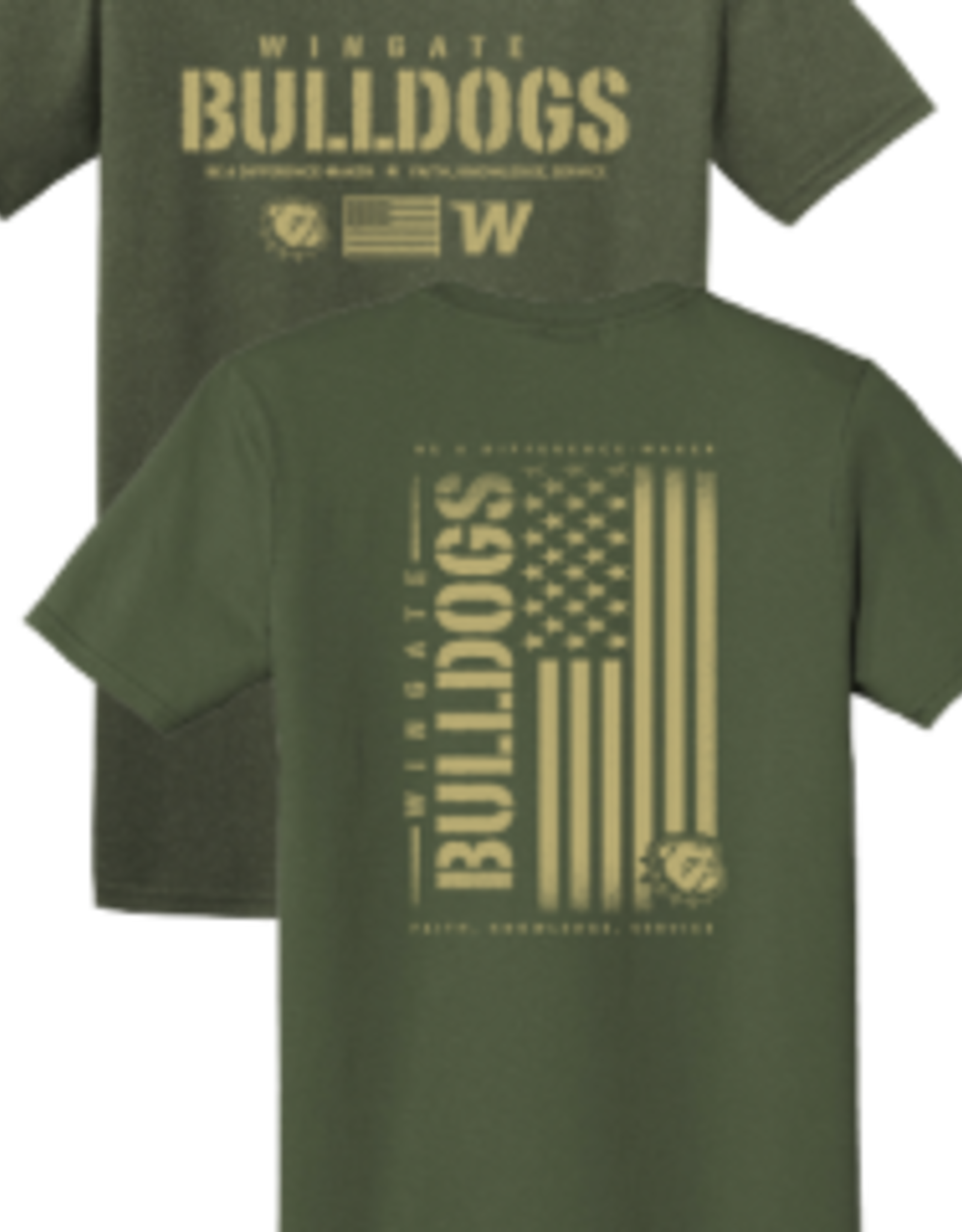 Gildan Soft Military Olive Softstyle Wingate Bulldogs USA Short Sleeve T Shirt
