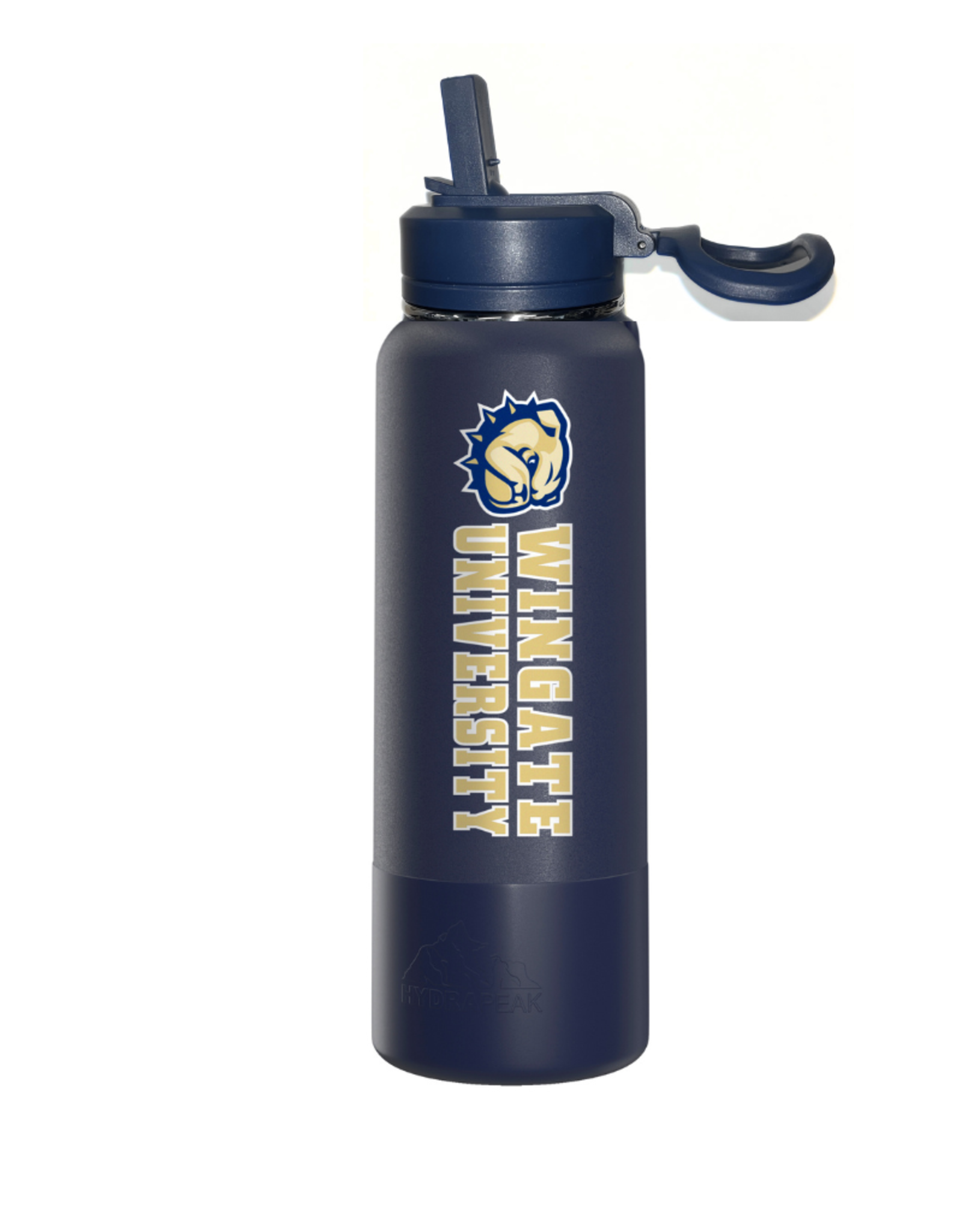 Hydrapeak 40oz Navy Wingate Dog Head University HydraPeak With Straw Lid  Stainless Sport Bottle