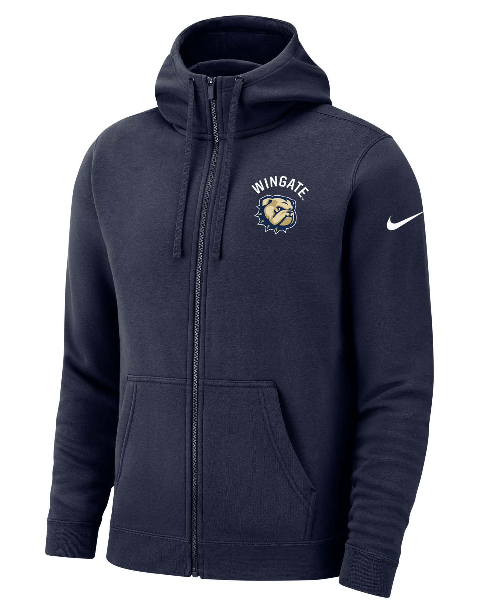 Nike Navy Wingate Dog Head Club Fleece Full Zip Hoodie Sweatshirt Jacket