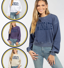 chicka-d Wingate Campus Crop Crewneck Sweatshirt