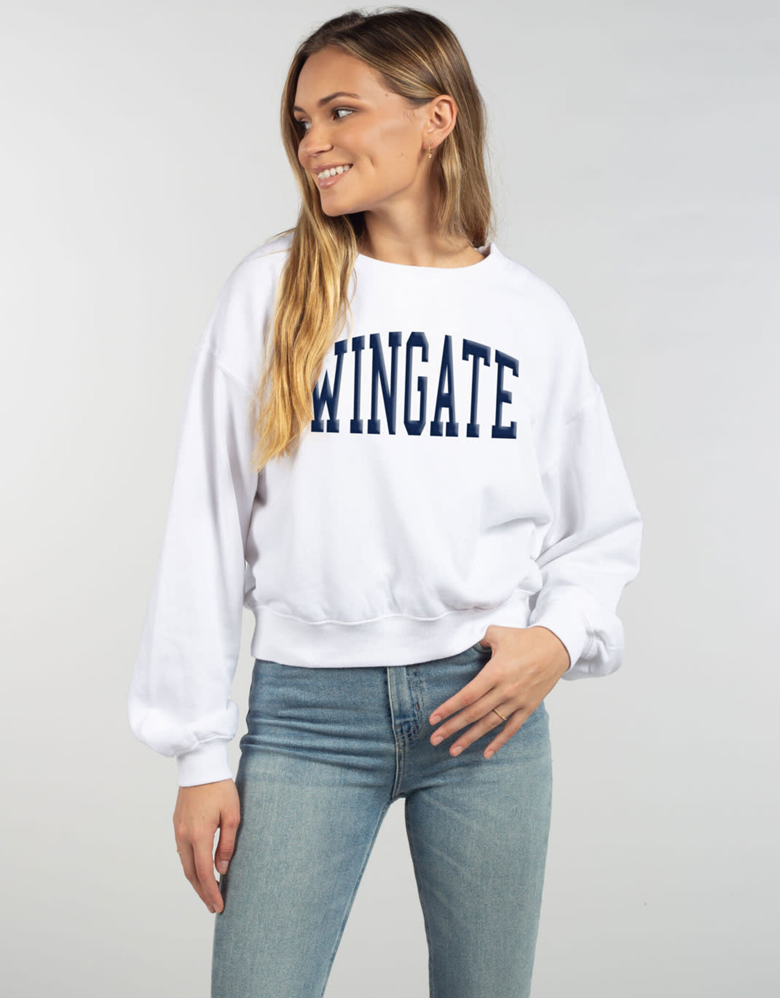 chicka-d Wingate Campus Crop Crewneck Sweatshirt