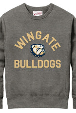 League Grey Stadium Wingate Dog Head Bulldogs Crewneck Sweatshirt