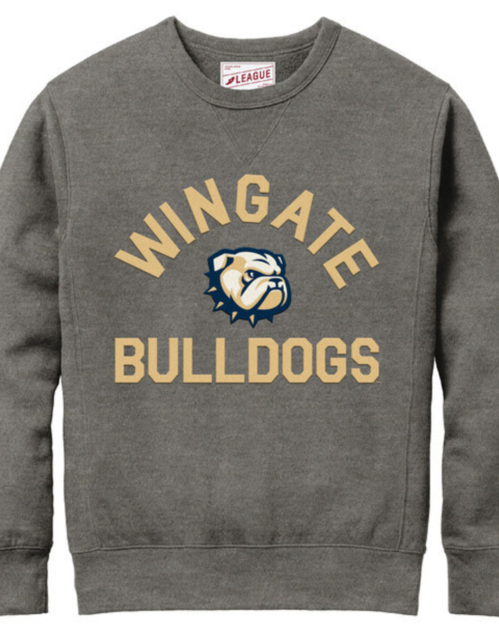 League Grey Stadium Wingate Dog Head Bulldogs Crewneck Sweatshirt