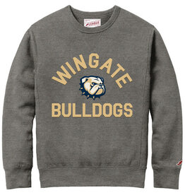 League Grey Stadium Wingate Dog Head Bulldogs Crewneck Sweatshirt