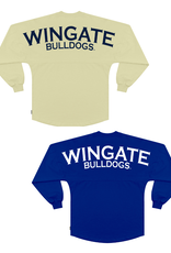 Spirit Jersey Wingate Bulldogs Puff Letter Long Sleeve T Shirt