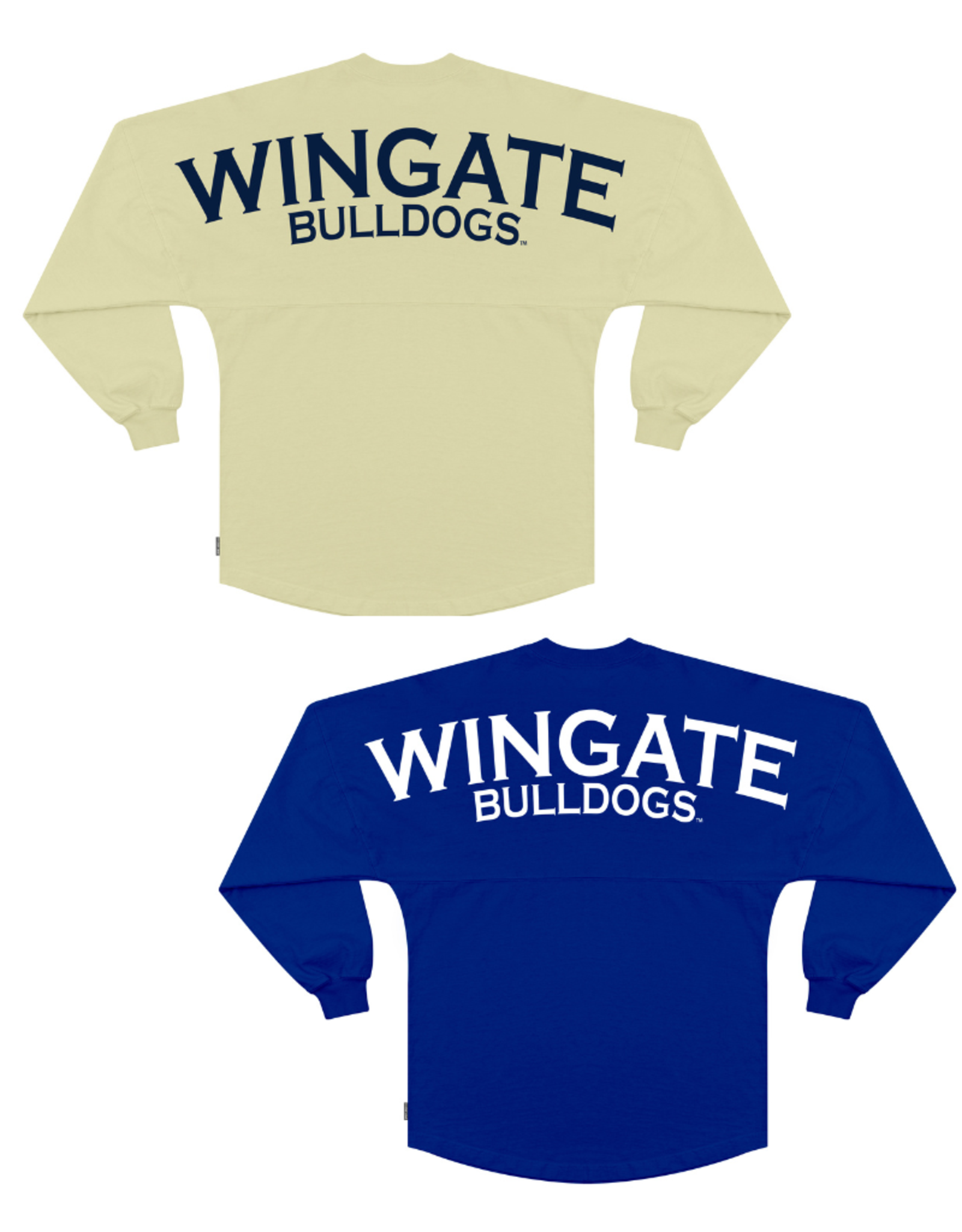 Spirit Jersey Wingate Bulldogs Puff Letter Long Sleeve T Shirt