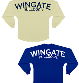 Spirit Jersey Wingate Bulldogs Puff Letter Long Sleeve T Shirt