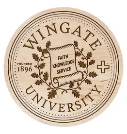 LazerEdge Single Wingate Seal Maple Wood Coaster