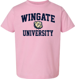 Toddler Pink Wingate Dog Head University Short Sleeve T Shirt