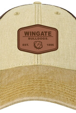 Legacy Tan Camel DTA Wingate Bulldogs Dog Head 1896 Leather Patch Dashboard Unstructured Snap Back Hat