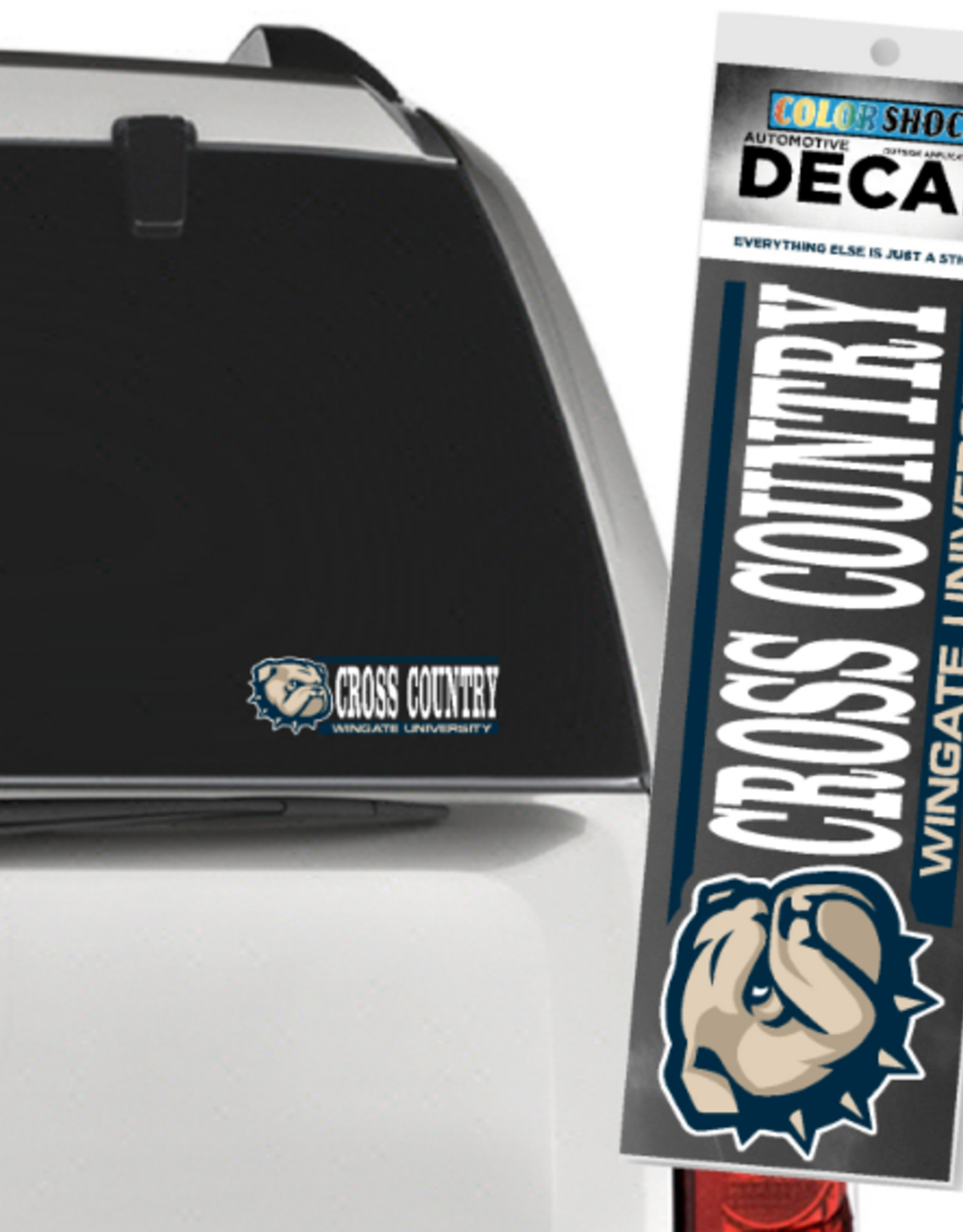 CDI 2 x 6 Dog Head Cross Country Over Wingate University Decal