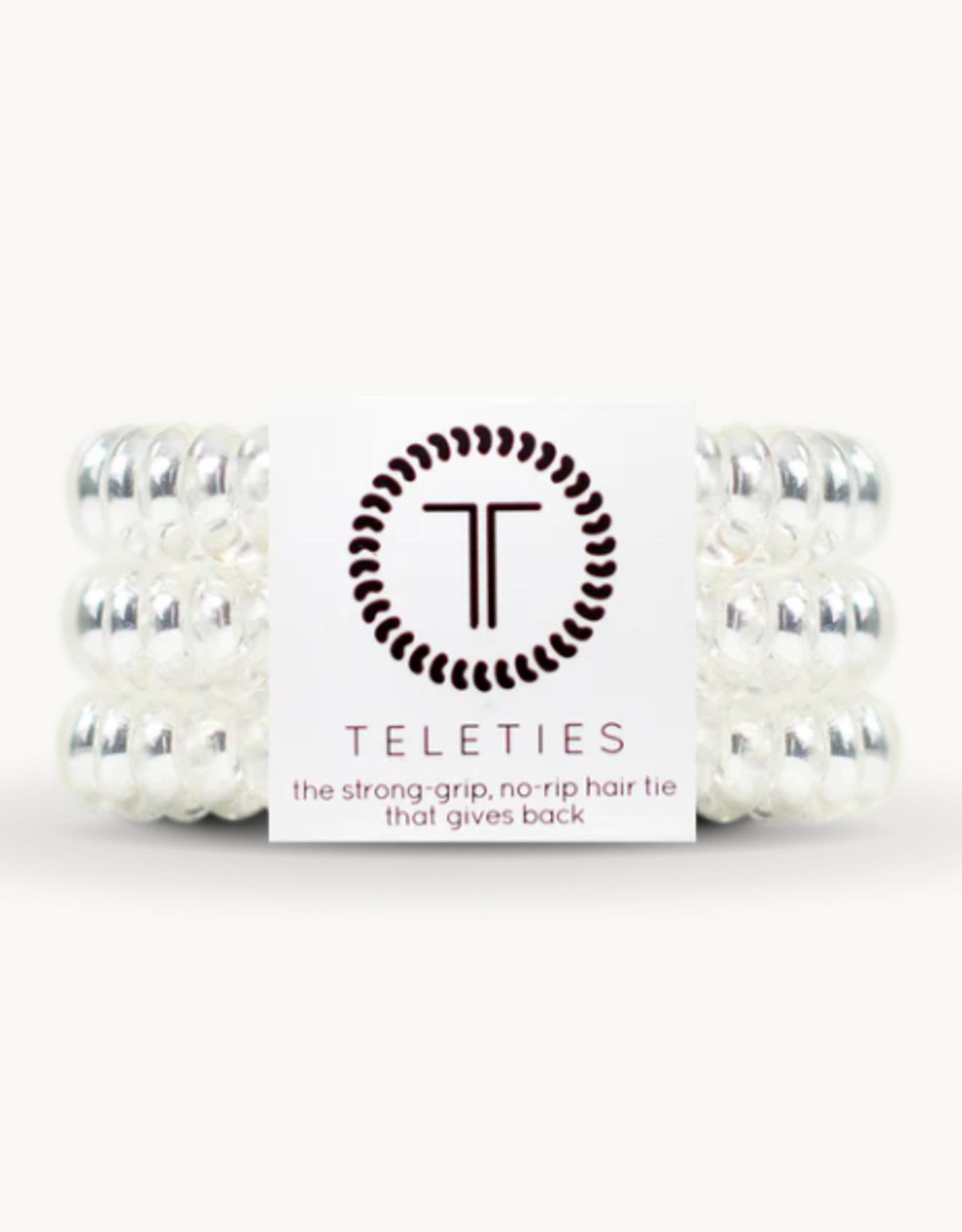 Teleties Crystal Clear Hair Tie Large (3 Pack)