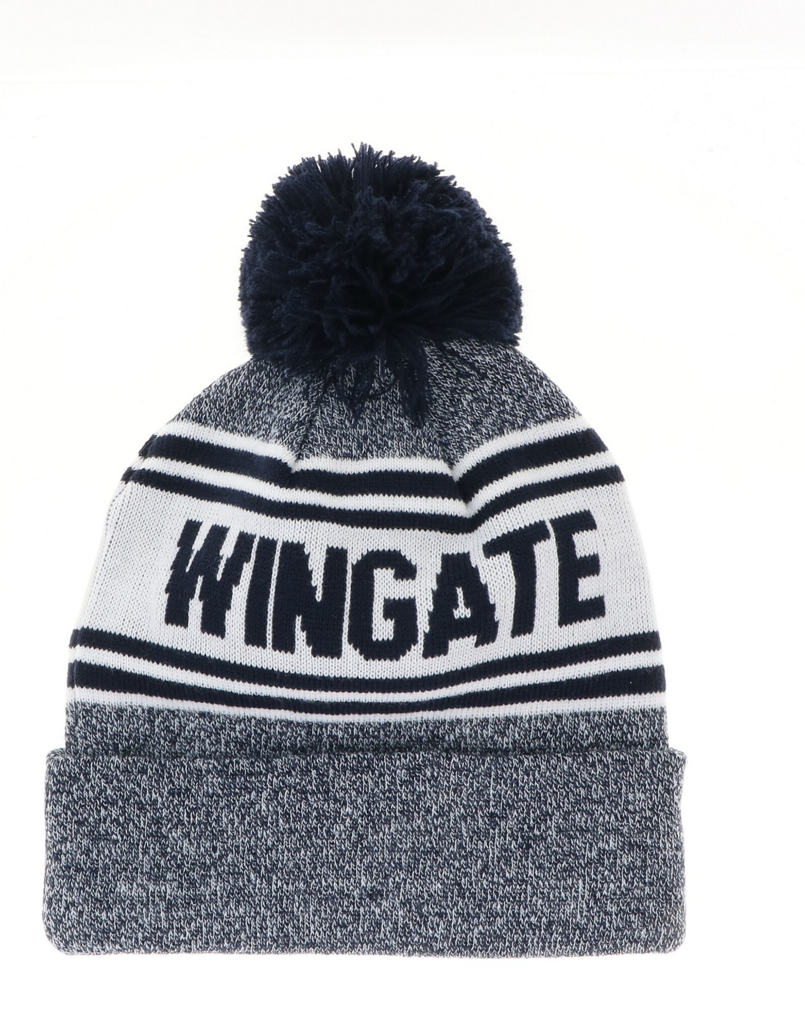 Legacy Navy Wingate Bulldogs Tailgate Marled Knit In Cuff Pom Beanie Hat