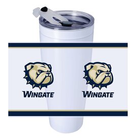 25oz Cream Dog Head W Wingate University Banners Stainless Travel Tumbler -  Wingate Outfitters